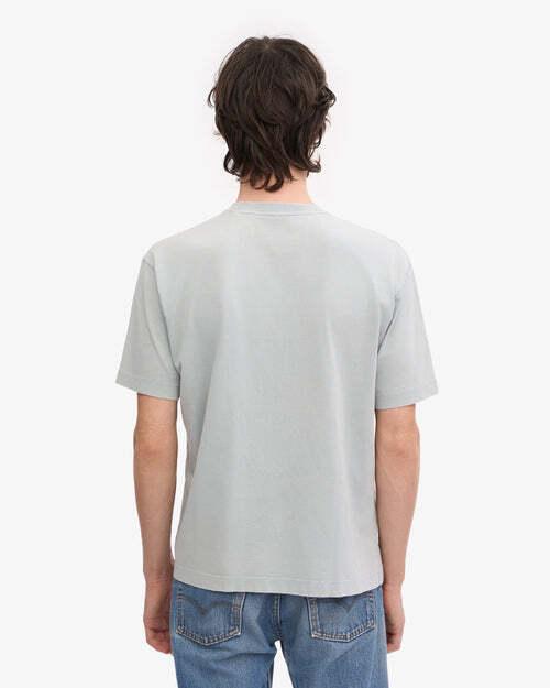 Colorful Standard Oversized Organic T-Shirt Herren Faded Grey am Model – Rückansicht